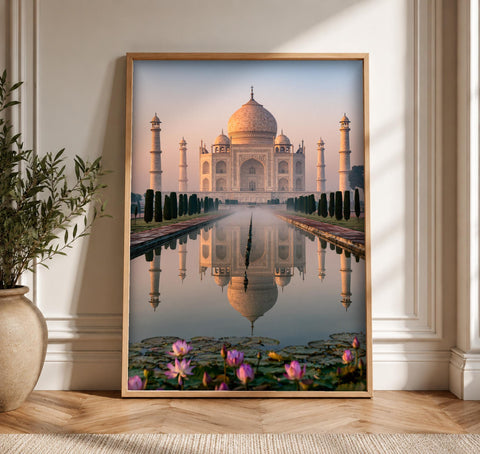 Taj Mahal Wall Art, Mughal Empire Print, Shah Jahan