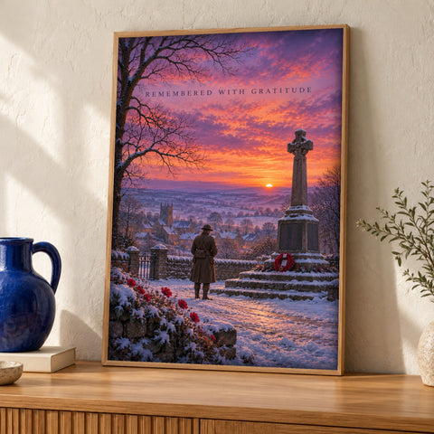 Christian wall art — Remembrance Sunday — Framed room mockup