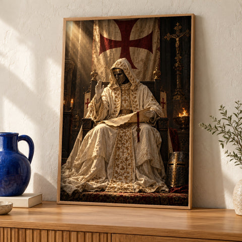 Knights Templar — A Vision of Sacred Authority — Framed room mockup