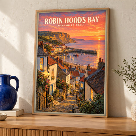 Yorkshire Print — Robin Hood’s Bay — Framed room mockup