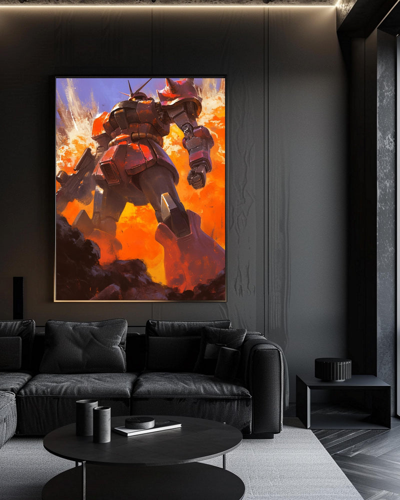 Retro anime mecha battle artwork representing Gaming and Anime