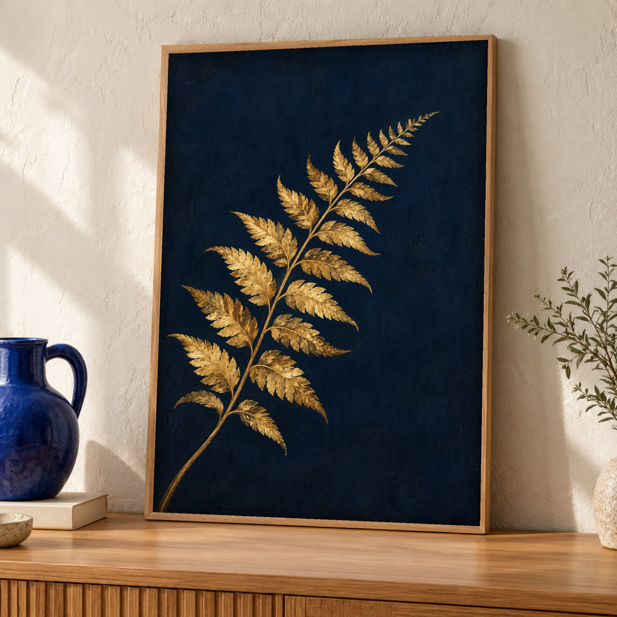 Botanical wall art, Golden Fern, Nature Print, Framed Unframed or Digital