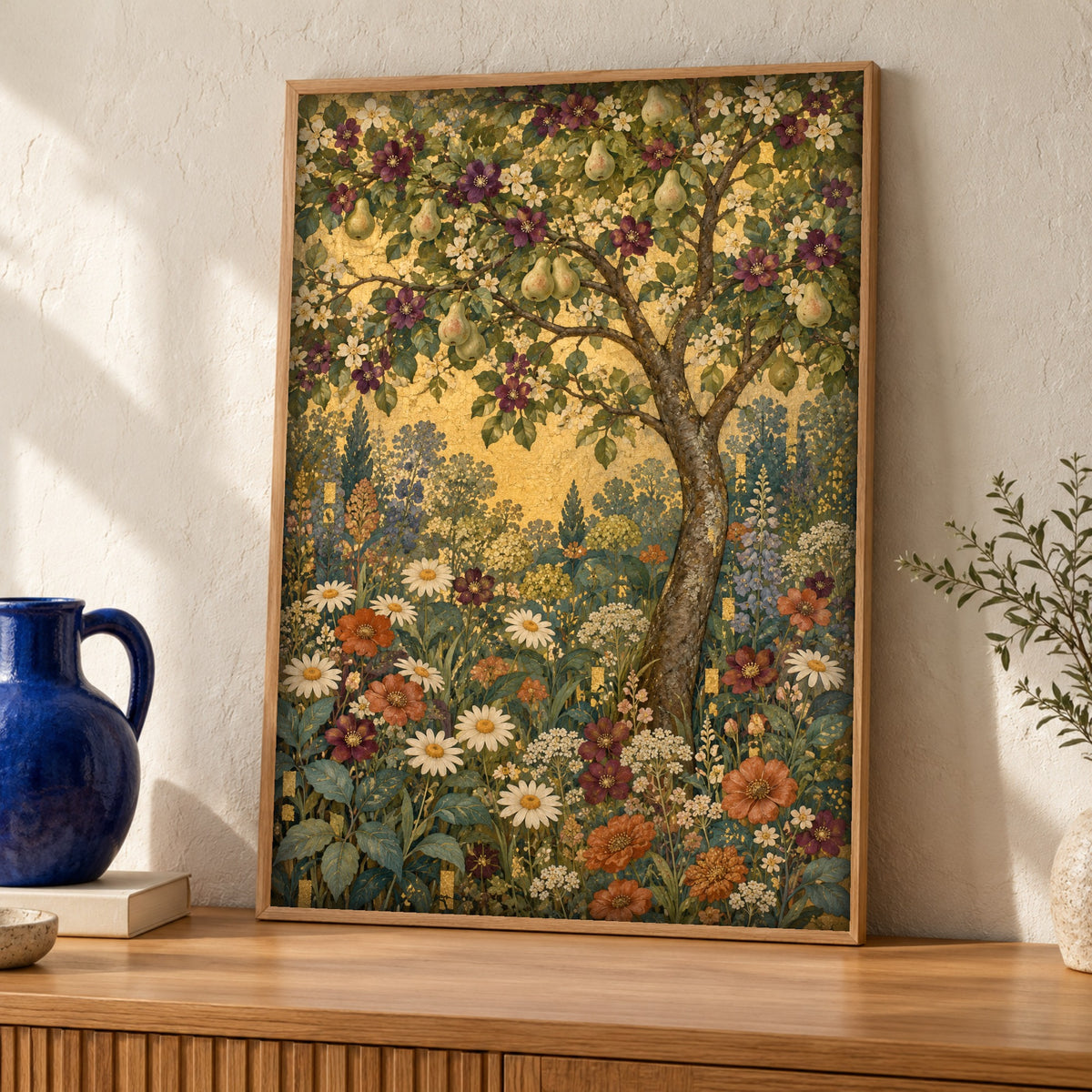 Floral print, Pear Tree Garden, Botanical Decor, Framed Unframed or Digital