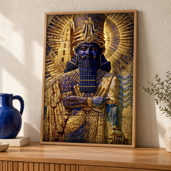 Babylonian Wall Art, Marduk God of Babylon, Mesopotamian Decor
