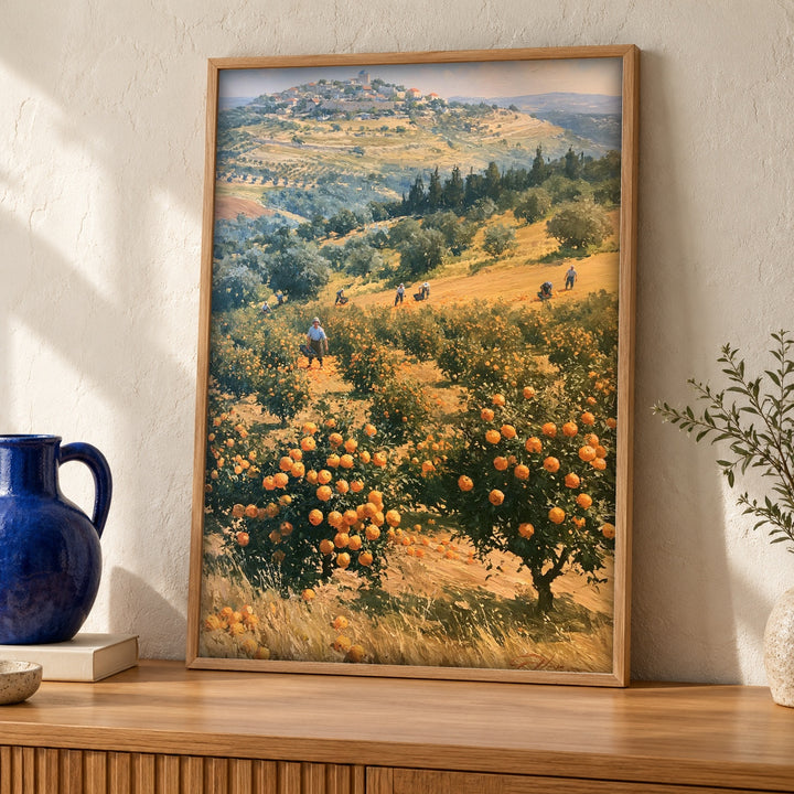 Jerusalem Art, Holy Land Harvest Landscape, Historical Painting