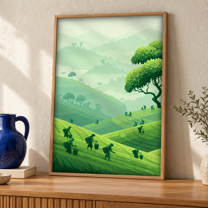 China Poster, Imperial Tea Fields, Ancient Harvest Cultural Decor
