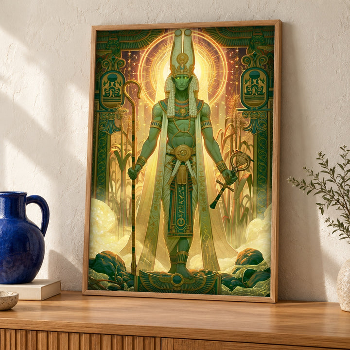 Egyptian God Art, Osiris Mythology Poster, Ancient Egypt Deity