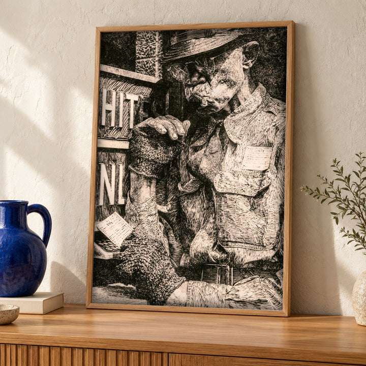 Vintage Military Art, Civil War Soldier Engraving Print