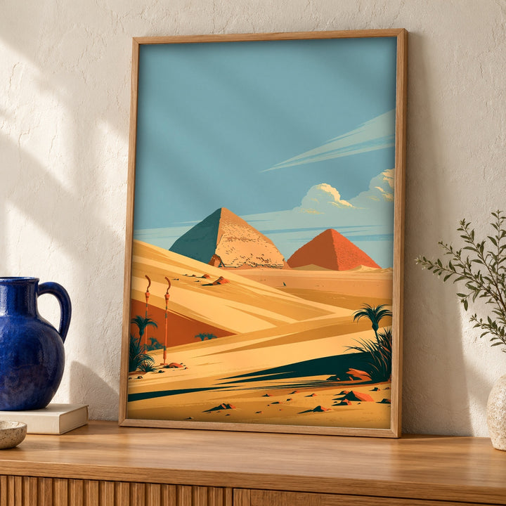 Egyptian Pyramids Art, Ancient Egypt Desert Print