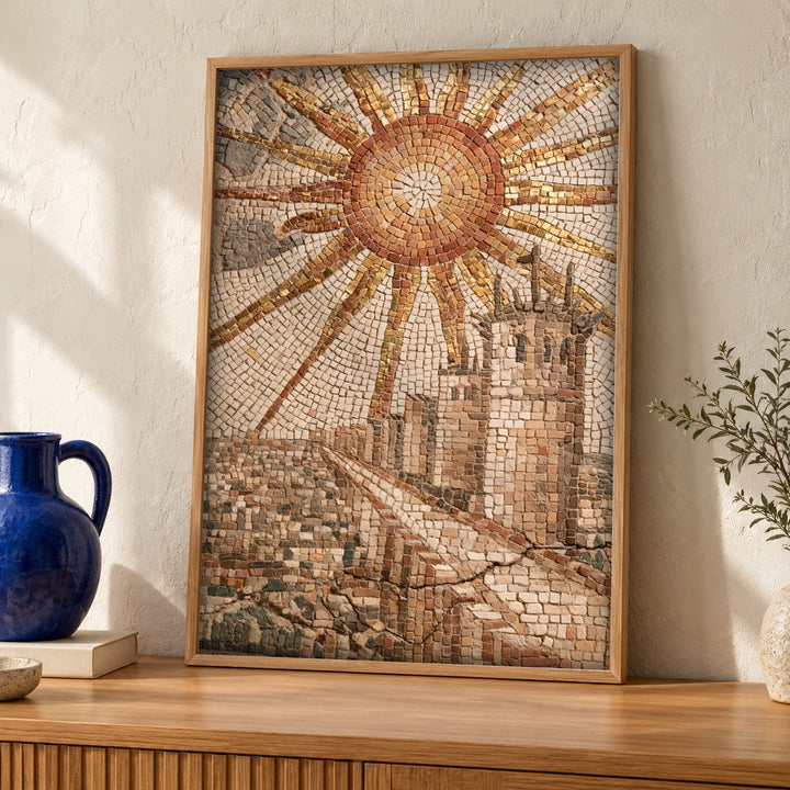 Byzantine Mosaic Art, Ancient Sun City Print