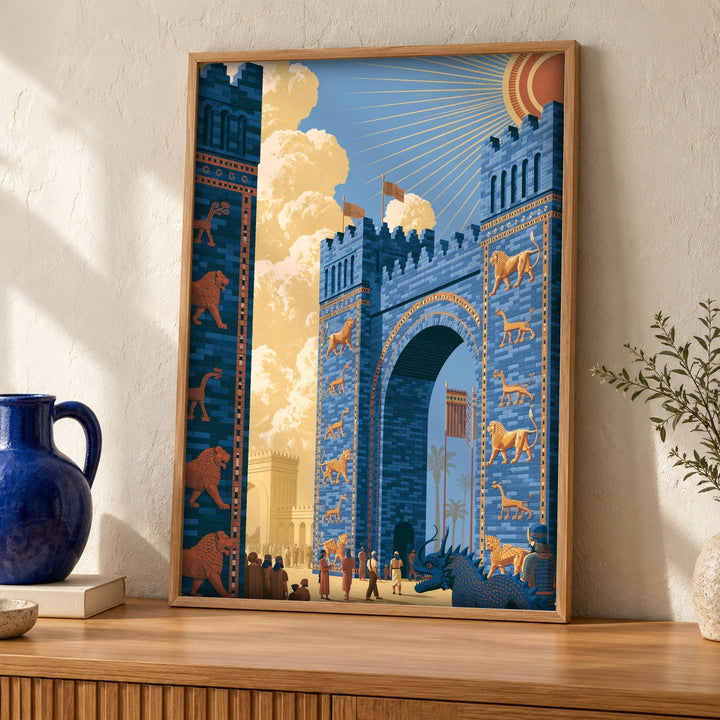Babylon Wall Art, Ishtar Gate Ancient Mesopotamia Print