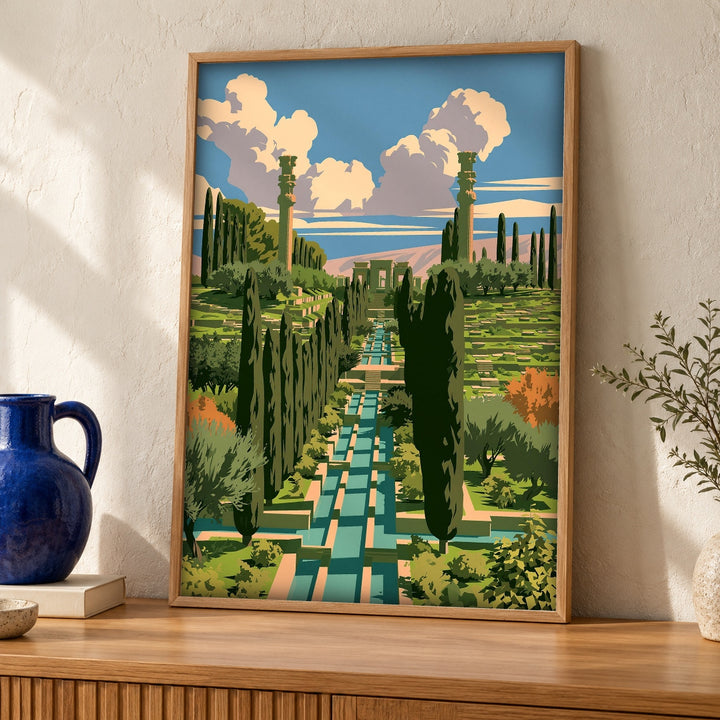 Ancient Rome Art, Hadrian's Villa Garden, Italy Wall Print