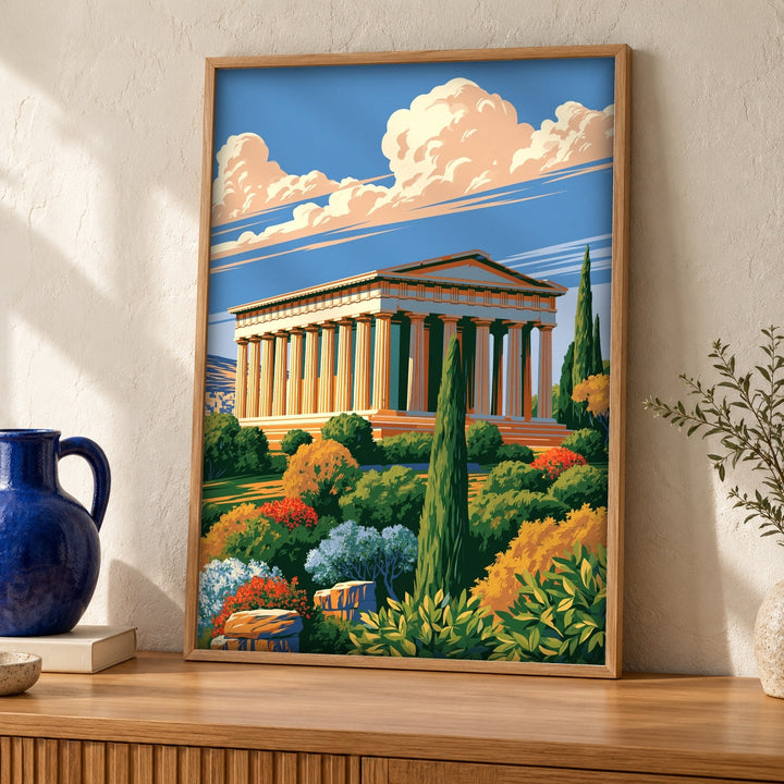 Ancient Greece Art, Greek Temple Print, Classical Antiquity Poster