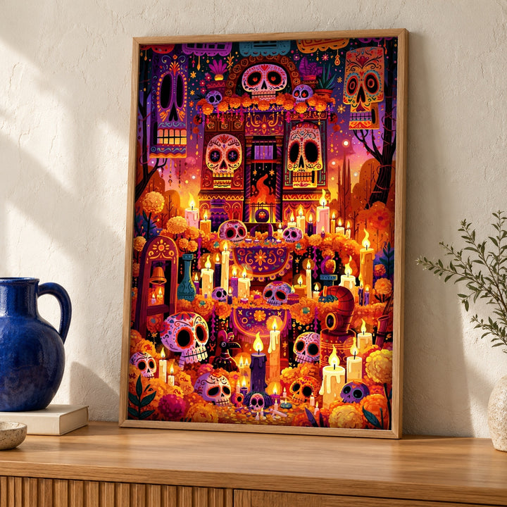 Mexican Folk Art, Day of the Dead Altar Print