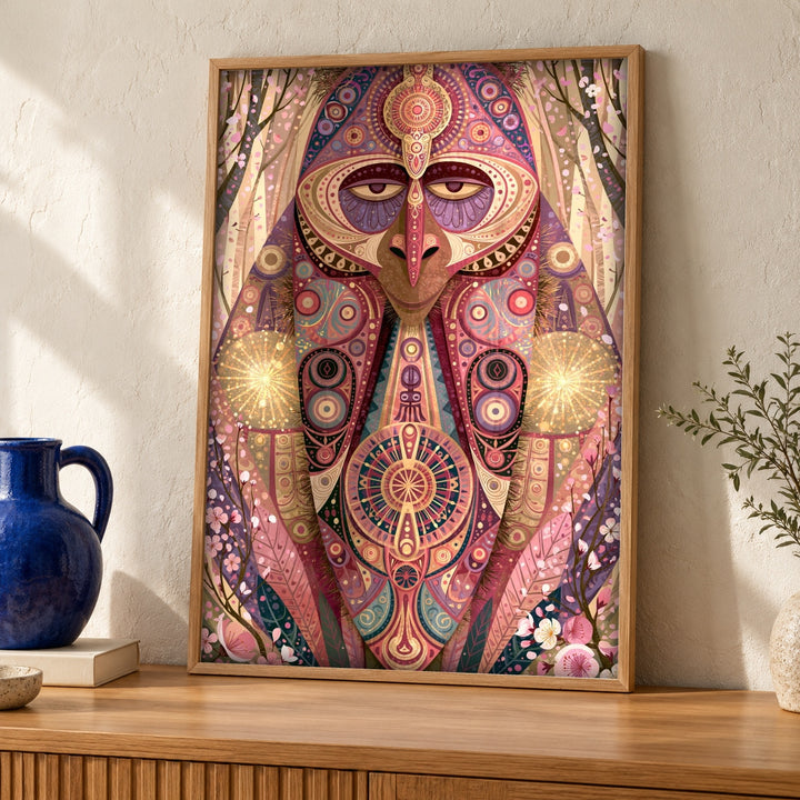 Indian Art Sacred Mandala, Spiritual Folk Decor