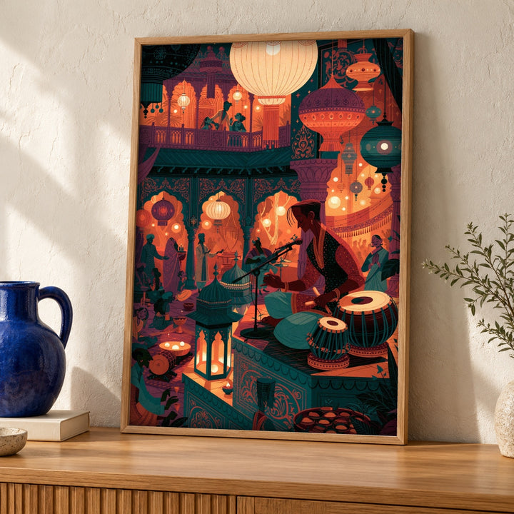 Indian Art, Mughal Court Music Scene, Cultural Decor