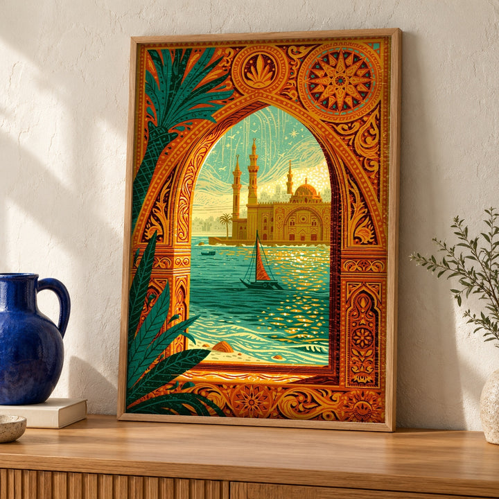 Islam Wall Painting, Alexandria Mosque Ottoman Art