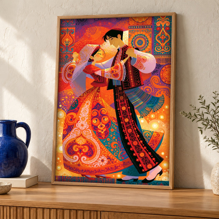 Ottoman Wall Art, Silk Road Dance Print, Cultural Decor