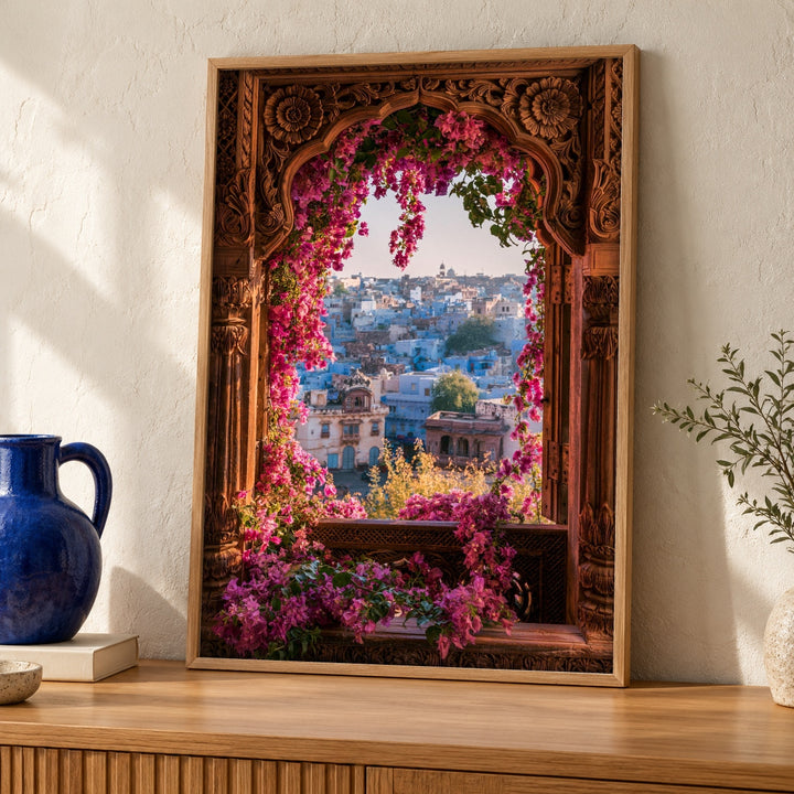 Indian Art, Jodhpur Blue City Rajput Arch, Cultural Decor