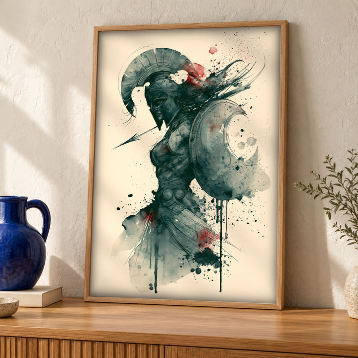 Ancient Greek Art, Spartan Warrior Shield Print
