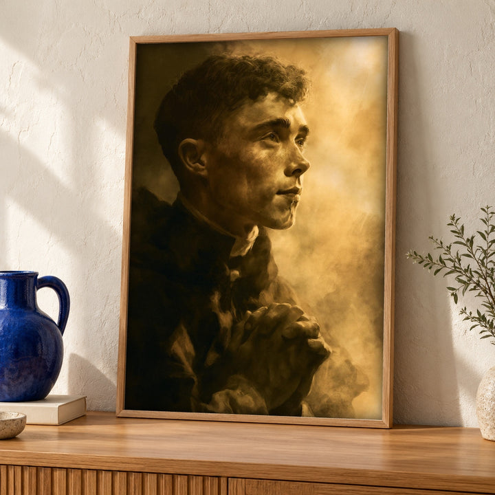 Christian Wall Art, Praying Saint Portrait, Sacred Gift