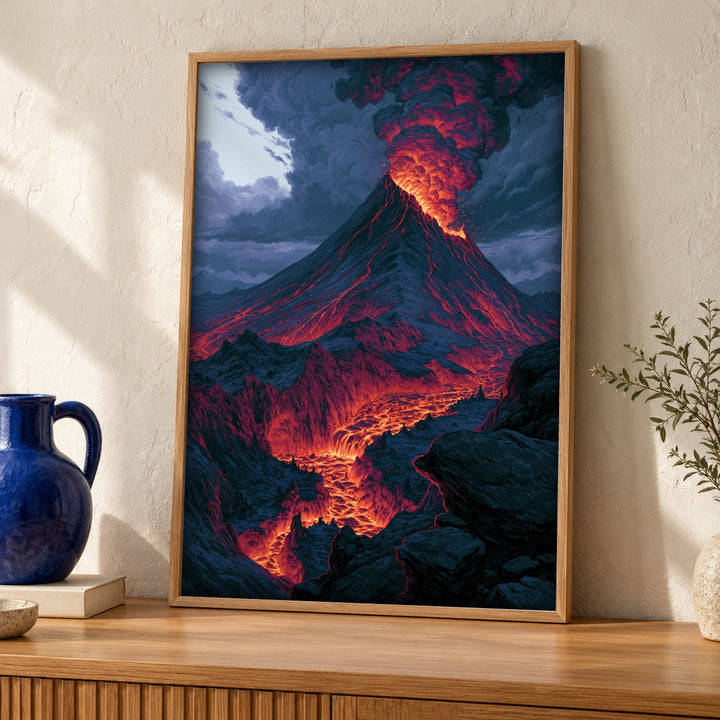Pompeii Art, Mount Vesuvius Eruption, Roman Empire Print