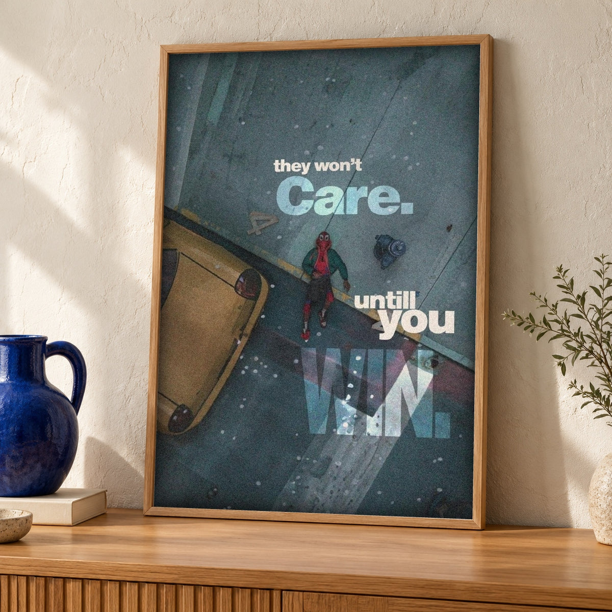 Motivational Poster, Urban Street Champion, Hypebeast Decor — oak frame room mockup