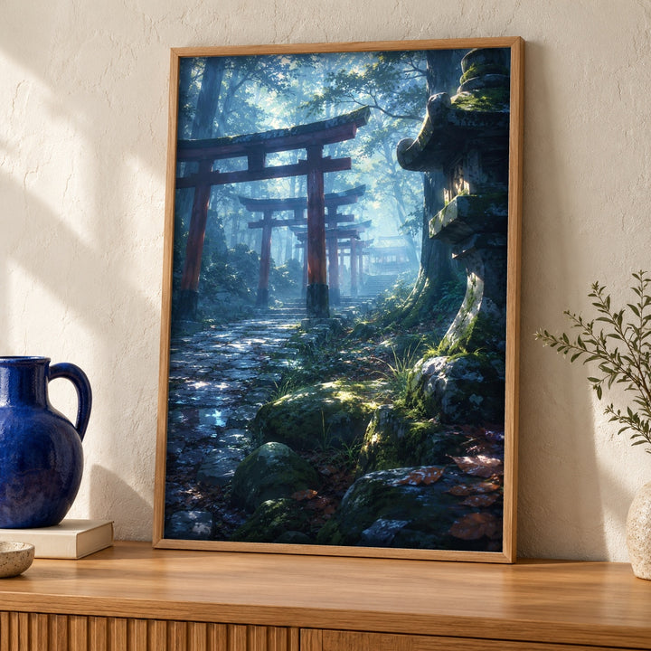 Enchanted Forest Art, Japanese Shinto Torii Gate, Woodland Wall