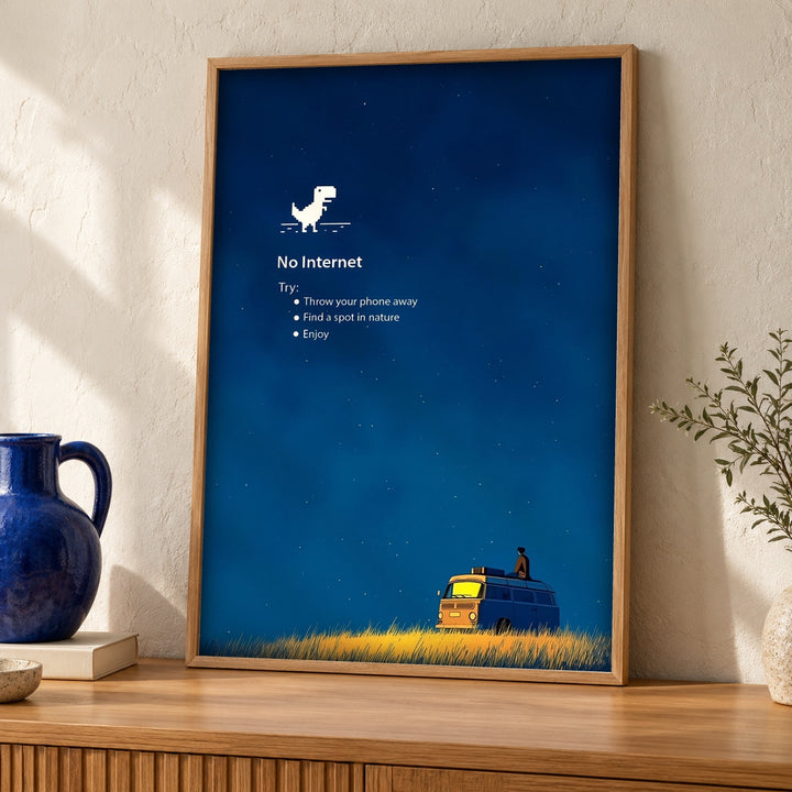 Dark Academia Art, Starry Night Camper Van, Motivational Nature