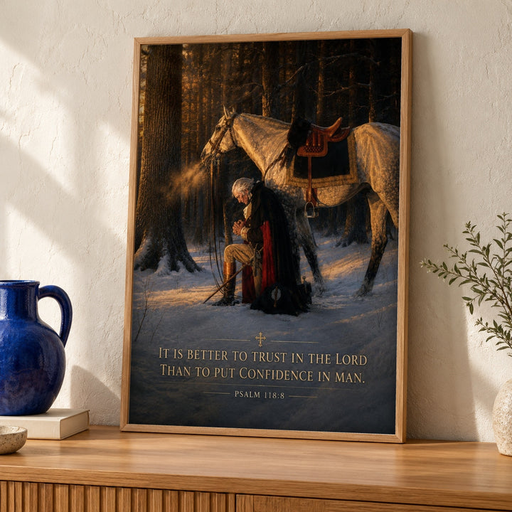 Founding Fathers Art, George Washington Prayer Print, Christian Decor