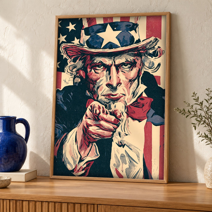 Patriotic Wall Art, Uncle Sam Poster, Revolutionary War Print