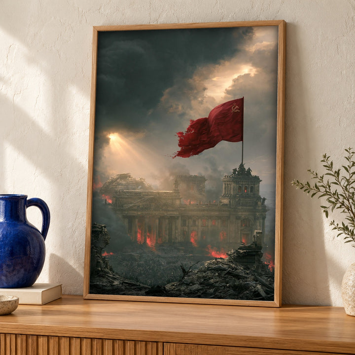 WWII Poster, Fall of Berlin 1945, Man Cave Decor