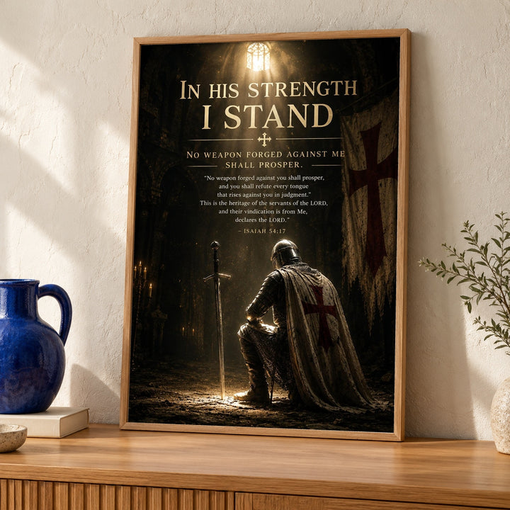 Christian Wall Art, Templar Knight Scripture Print