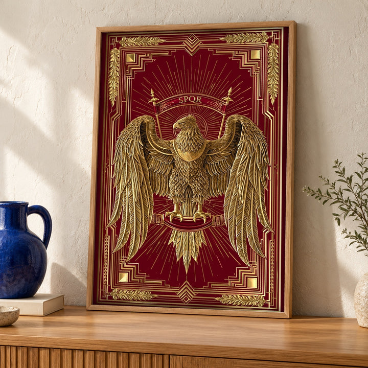 Roman Eagle Wall Art, SPQR Legion Standard Print