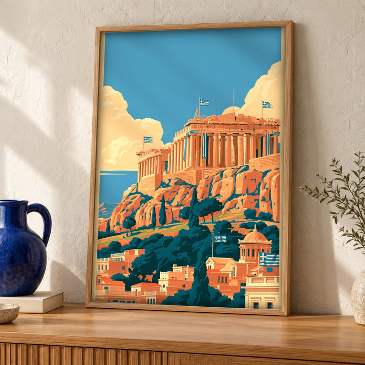 Ancient Greek Art, Acropolis Athens Parthenon, Vintage Wall Decor