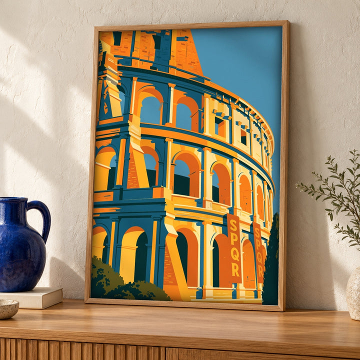 Rome Colosseum Print, Ancient Roman Empire Decor, SPQR Poster