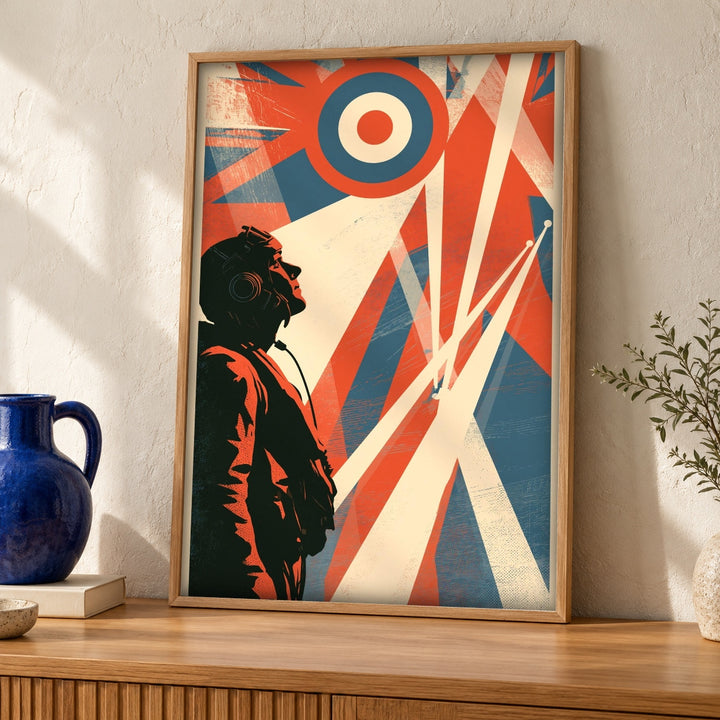 Aviation Wall Art, RAF Battle of Britain Pilot, Vintage War Poster