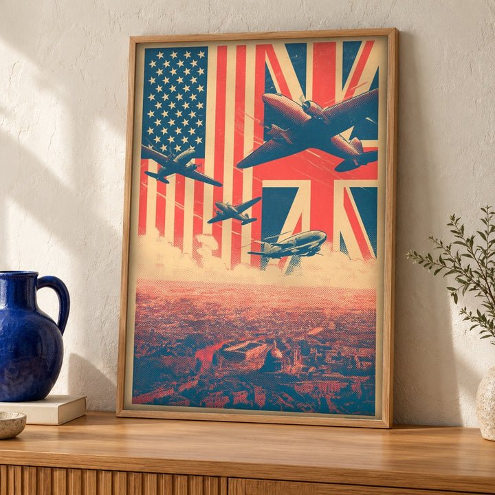 WW2 Allied Air Power, Aviation Wall Art, WWII Poster