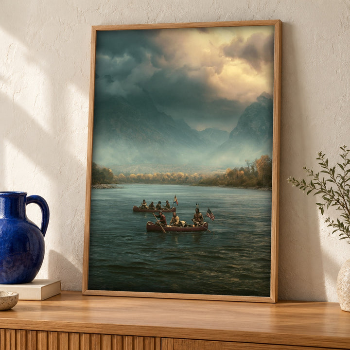 Patriotic Wall Art, Lewis and Clark Expedition, Canoe River