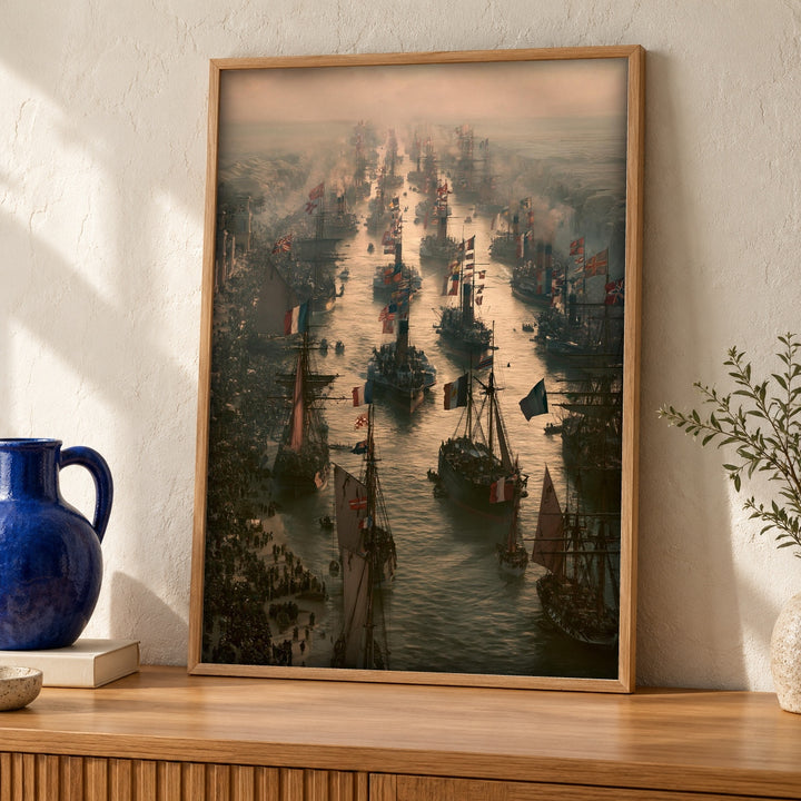Nautical Wall Art, Victorian Naval Review Ship Painting