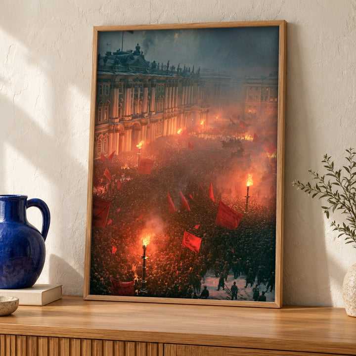 Russian Revolution Art, Storming Winter Palace 1917, Bolshevik Print