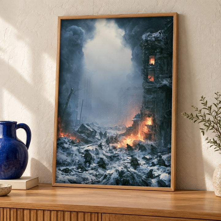 WWII Poster, Stalingrad Winter Assault, Man Cave Decor
