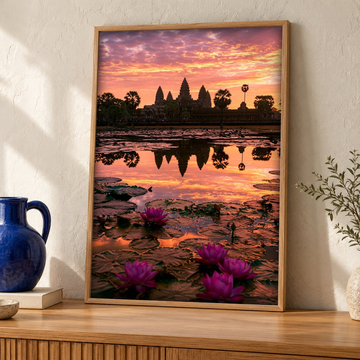 Angkor Wat Wall Art, Khmer Empire Temple Print