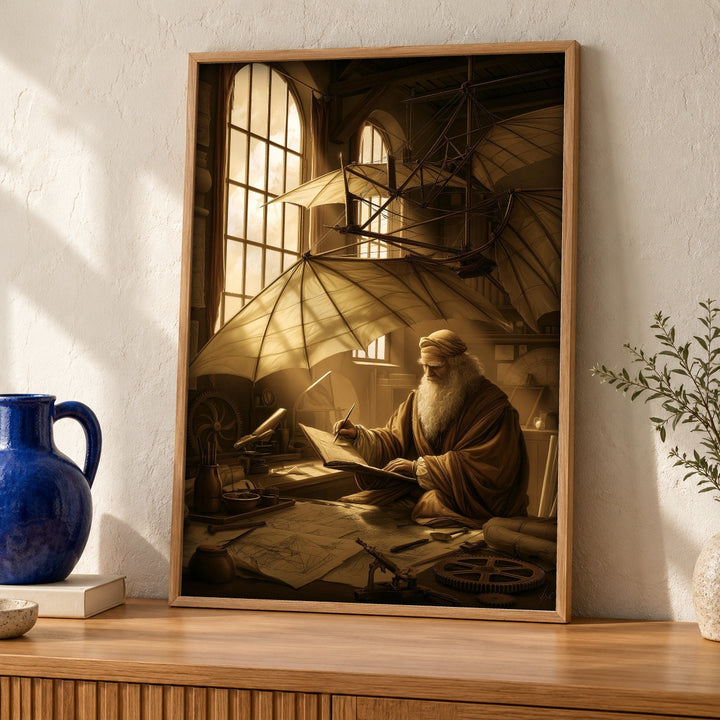 Aviation Wall Art, Da Vinci Flying Machine, Renaissance Print