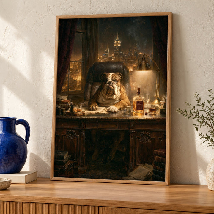 Historic wall art, Churchill Bulldog Office Portrait