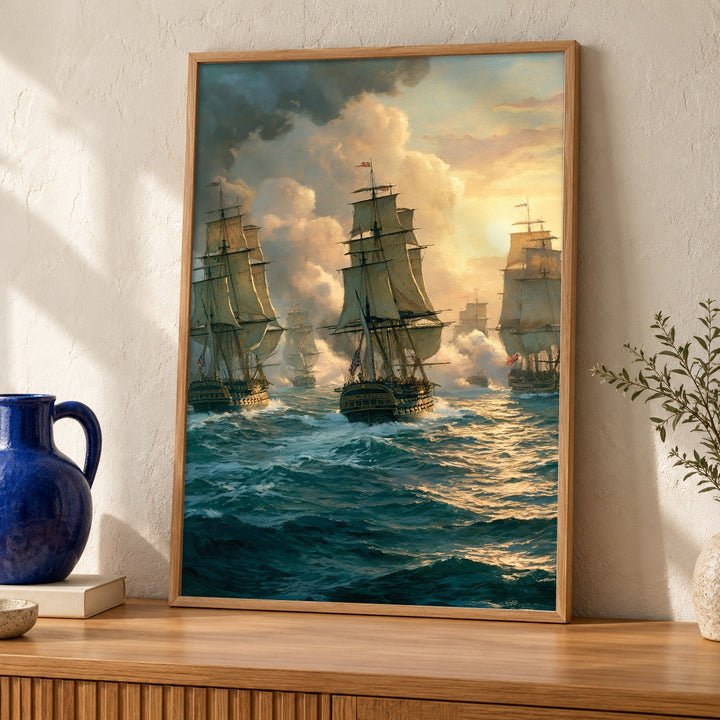 Battle of Trafalgar Wall Art, Royal Navy Ship Print