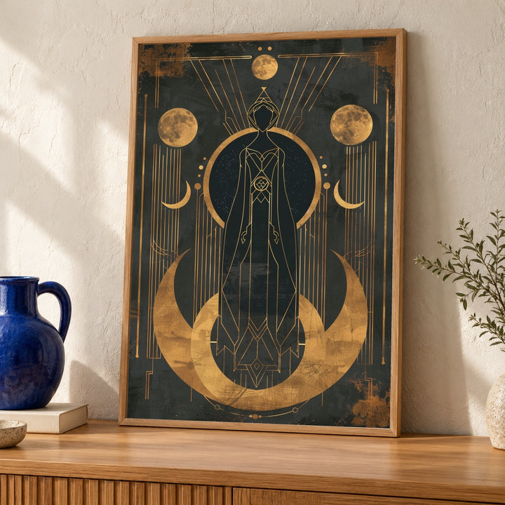 Greek Mythology Art, Hecate Goddess Moon Print