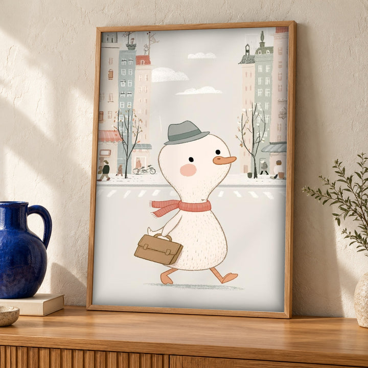 Fantasy Wall Art, Whimsical Duck City Print, Storybook Decor