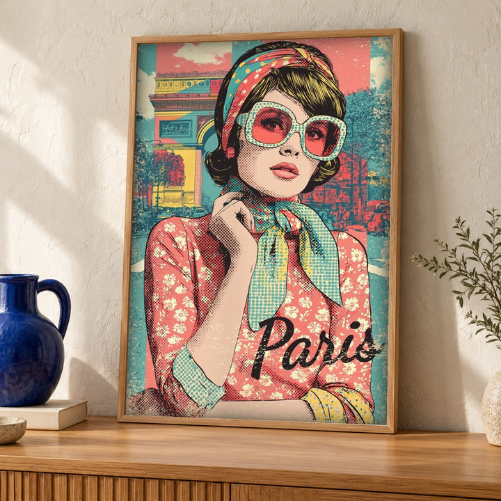 Paris Wall Art, Retro Poster, Arc de Triomphe Print