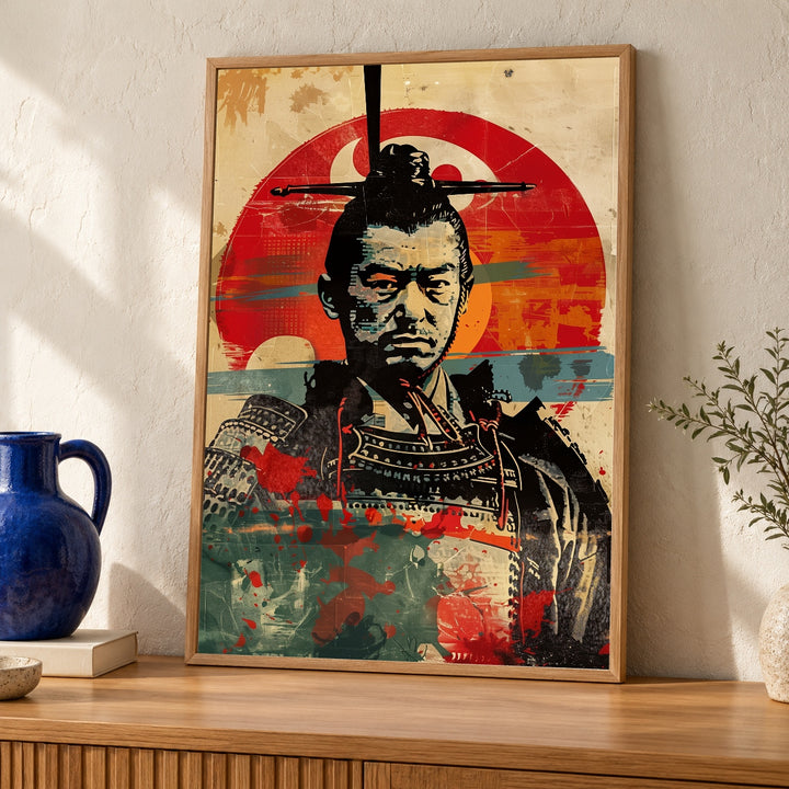 Samurai Wall Art, Japanese Warrior Retro Poster, Hypebeast Decor